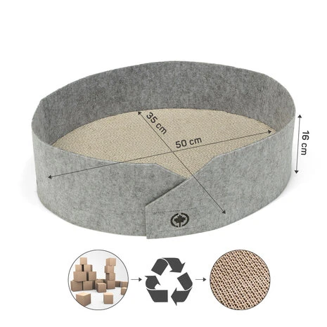 CanadianCat Company Kattenmand Owen Met Krabkarton Grijs 3 CanadianCat Company Kattenmand Owen Met Krabkarton Grijs - Afbeelding 3