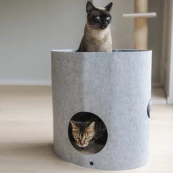 CanadianCat Company Kattenmand Owen Tower Met Krabkarton Grijs