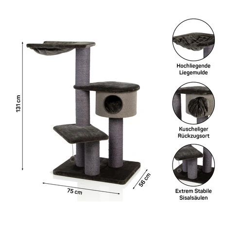 CanadianCat Company Krabpaal Maine Coon Coony 130 Donkergrijs 2 CanadianCat Company Krabpaal Maine Coon Coony 130 Donkergrijs - Afbeelding 2