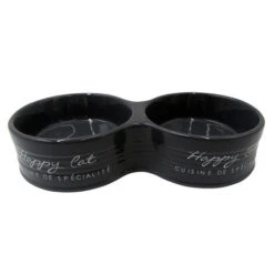 Duvo+ Dubbele Eetkom Stone Happy Cat Antraciet