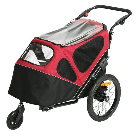 Duvo+ Honden Fietskar 2in1 Zwart/rood 3 Duvo+ Honden Fietskar 2in1 Zwart/rood - Afbeelding 3