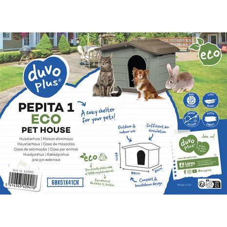 Duvo+ Papita Huisdierhuis Eco 2 Duvo+ Papita Huisdierhuis Eco - Afbeelding 2