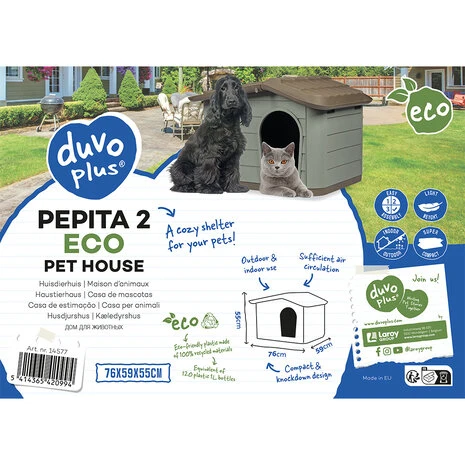 Duvo+ Papita Huisdierhuis Eco 3 Duvo+ Papita Huisdierhuis Eco - Afbeelding 3