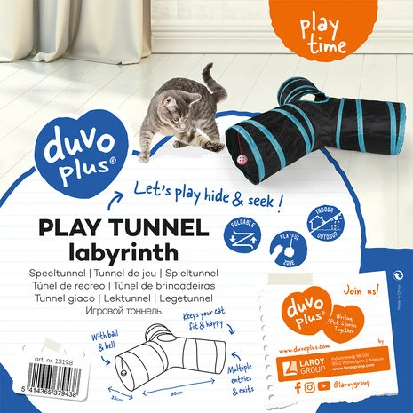 Duvo+ Speeltunnel Kat Labyrinth 2 Duvo+ Speeltunnel Kat Labyrinth - Afbeelding 2