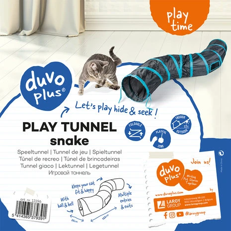 Duvo+ Speeltunnel Kat Snake 2 Duvo+ Speeltunnel Kat Snake - Afbeelding 2