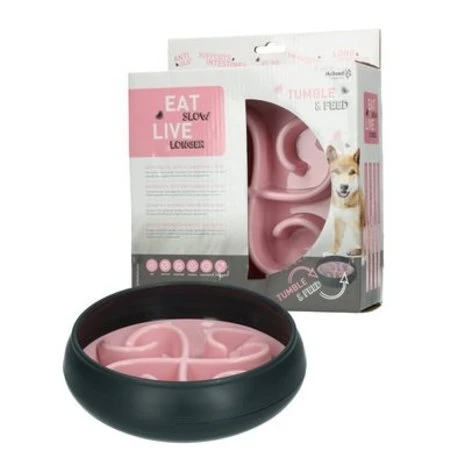 Eat Slow Live Longer Anti Schrokbak Hond Tumble Roze 1 Eat Slow Live Longer Anti Schrokbak Hond Tumble Roze