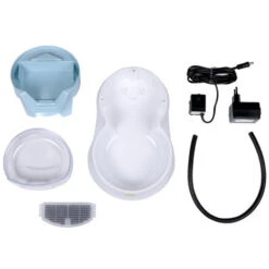 EBI Waterfontein Met Voerbak 2 In 1 Blauw/wit -Katten En Honden Benodigdheden ebi waterfontein met voerbak 2 in 1 blauw wit 2