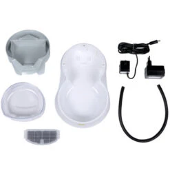 EBI Waterfontein Met Voerbak 2 In 1 Grijs/wit -Katten En Honden Benodigdheden ebi waterfontein met voerbak 2 in 1 grijs wit 3