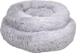 Flamingo Pluche Mand Rond Licht Grijs