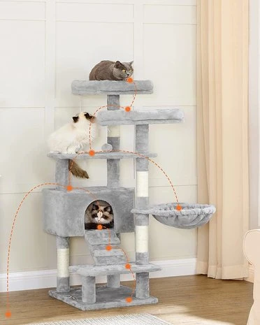 Krabpaal Syke Grijs 2 Krabpaal Syke Grijs - Afbeelding 2