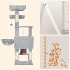 Krabpaal Syke Grijs 12 Krabpaal Syke Grijs -Katten En Honden Benodigdheden krabpaal syke grijs 4