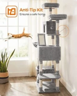 Krabpaal Tarrenz Licht Grijs 206 Cm -Katten En Honden Benodigdheden krabpaal tarrenz licht grijs 206 cm 4