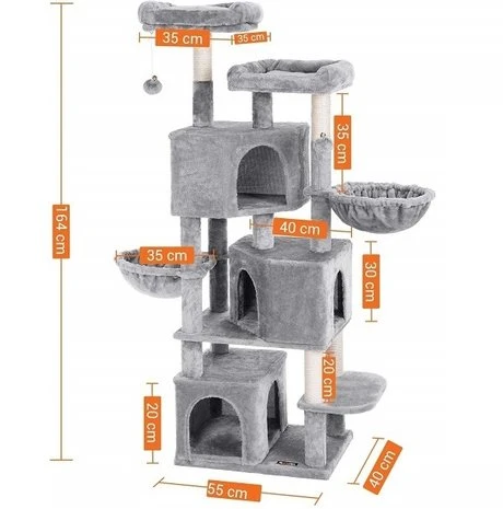 Pets Gifts Krabpaal Holzam Licht Grijs 2 Pets Gifts Krabpaal Holzam Licht Grijs - Afbeelding 2