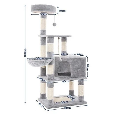 Pets Gifts Krabpaal Rostock Lichtgrijs 2 Pets Gifts Krabpaal Rostock Lichtgrijs - Afbeelding 2