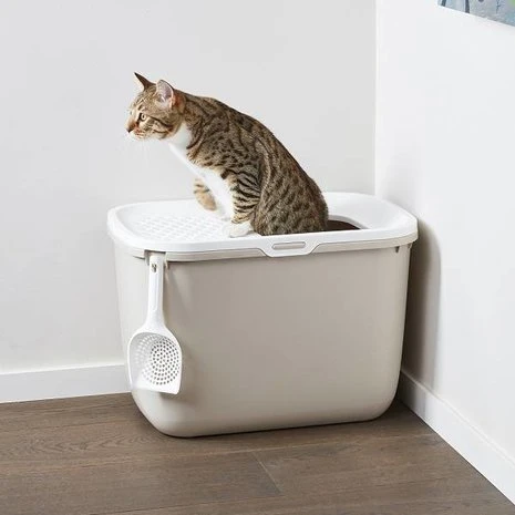 Savic Hop In Kattenbak Mokka/wit 2 Savic Hop In Kattenbak Mokka/wit - Afbeelding 2