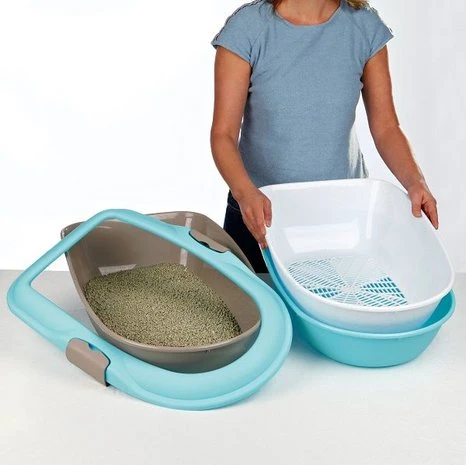 Trixie Kattenbak Open Berto Met Zeef Antraciet 6 Trixie Kattenbak Open Berto Met Zeef Antraciet - Afbeelding 6