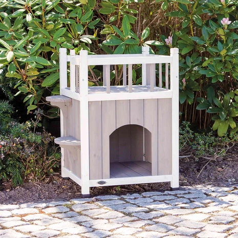 Trixie Kattenhuis Met Balkon Hout 2 Trixie Kattenhuis Met Balkon Hout - Afbeelding 2